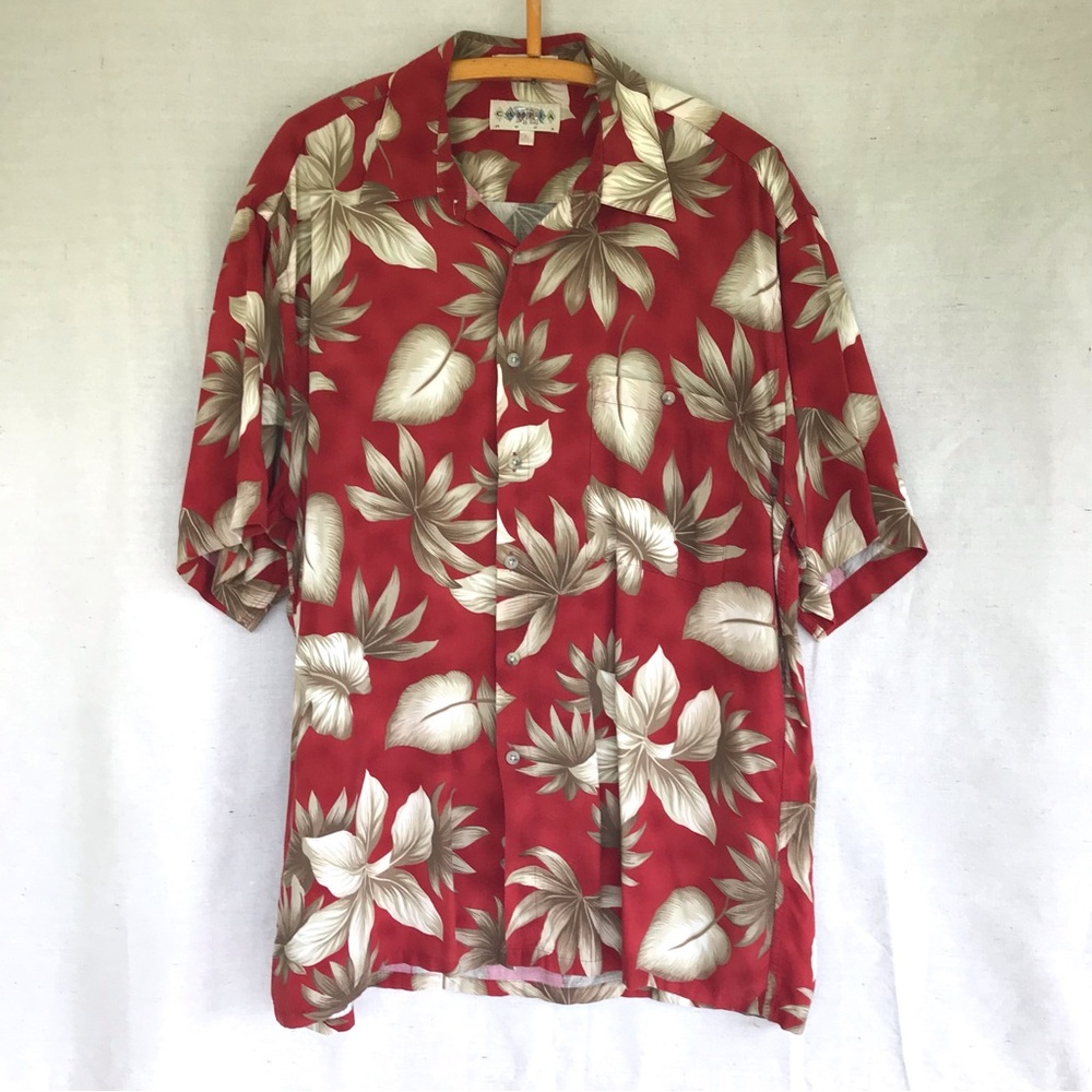 Campus Moda Men’s Hawaiian Rayon Shirt Tropical Print Size L